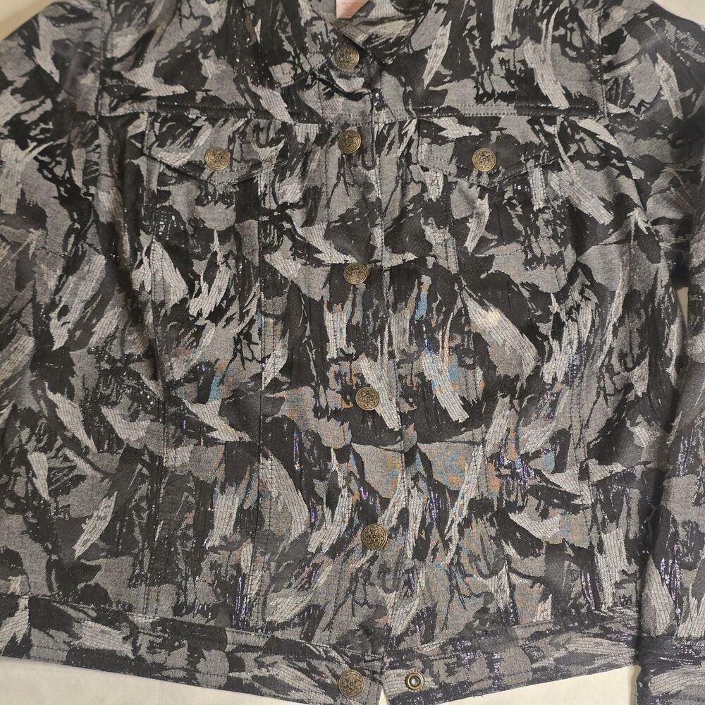 Ruby Rd. 12 Petite Black Pattern Jacket - Picture 3 of 9